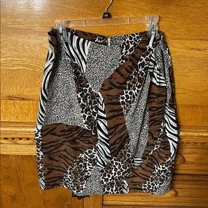 S.G. Sport Collection Multicolor Animal Print Tank & Tunic Shirt & Skirt Set Vtg